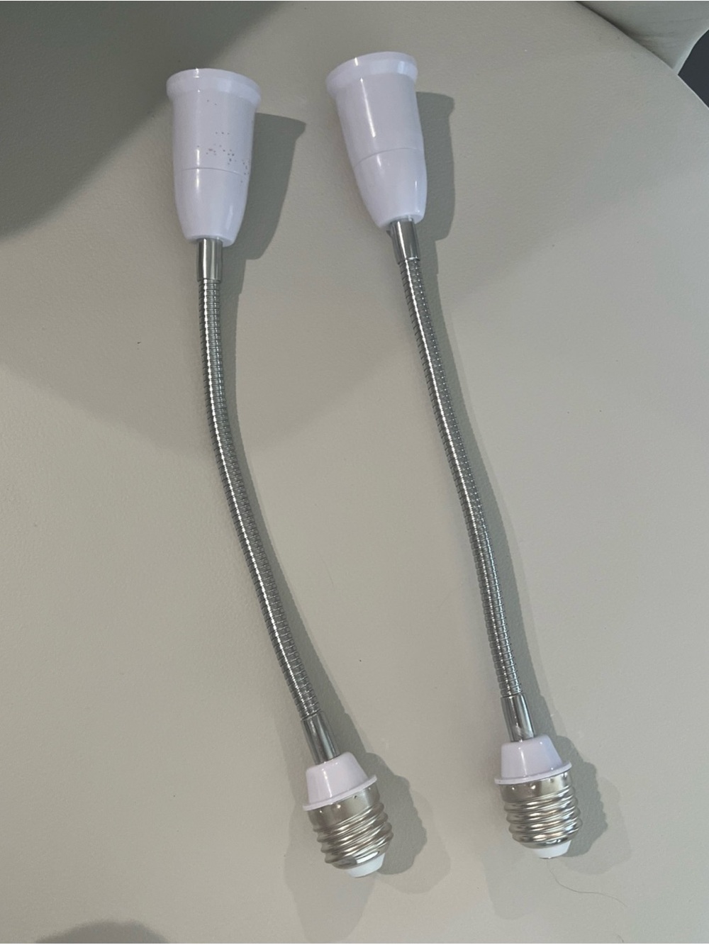 2 pack 8" Flexible Light Bulb Lamp Socket Adapter Extender 360° Adjustable